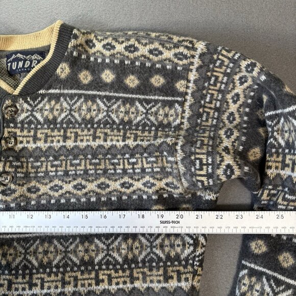 VTG Tundra Canada Wool Knit Sweater Mens Size M Pullover Fair Isle Nordic Ski - Picture 4 of 9